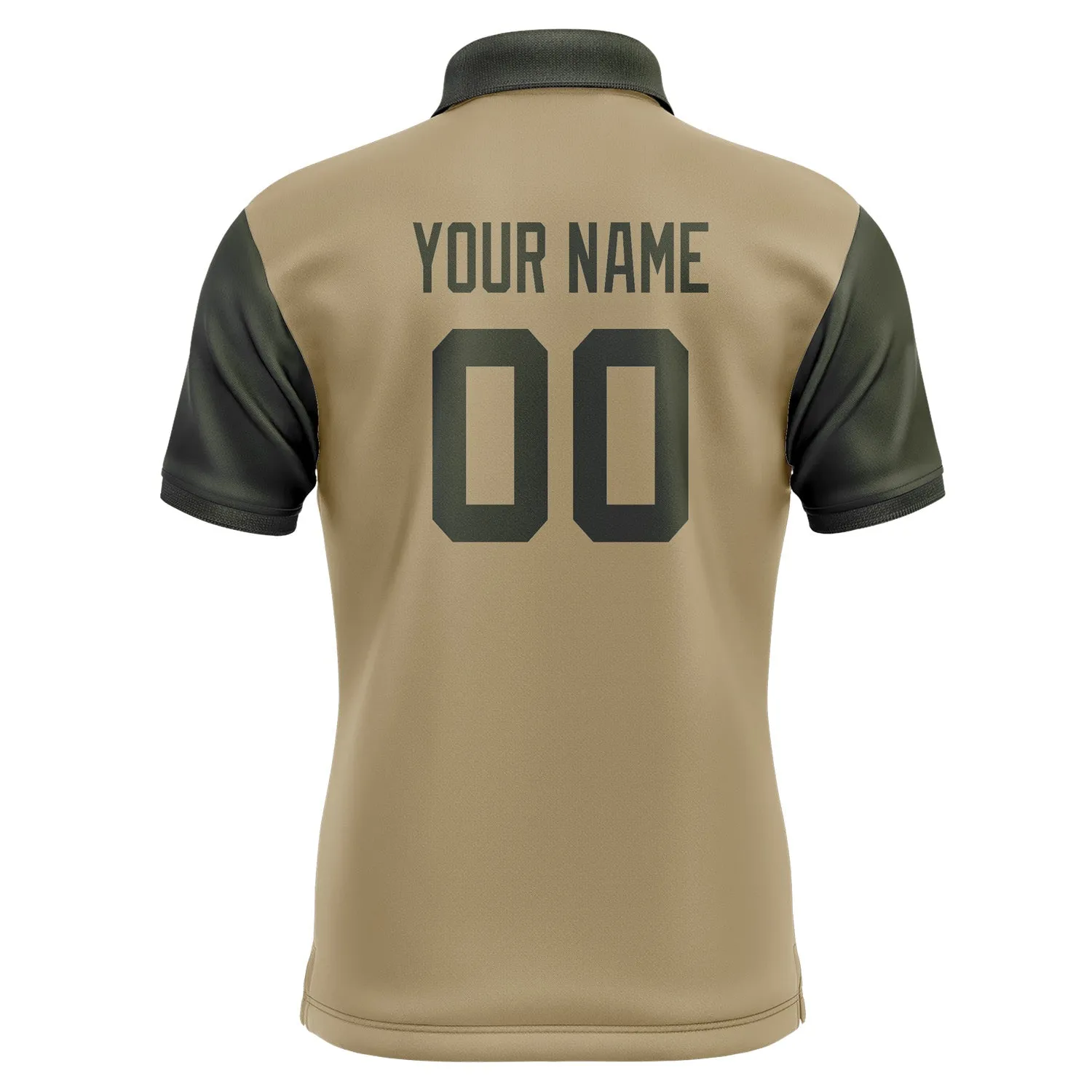 Custom Light Khaki Olive Short-Sleeve Polo Shirt