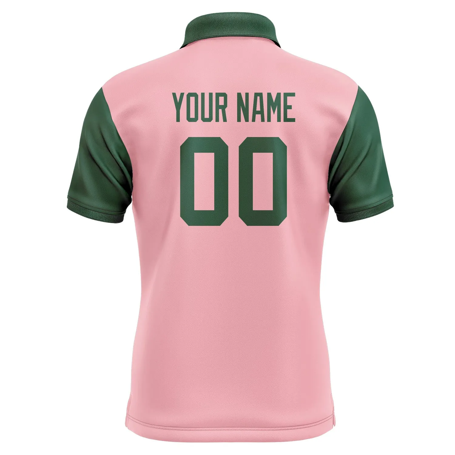 Custom Light Pink Green Short-Sleeve Polo Shirt