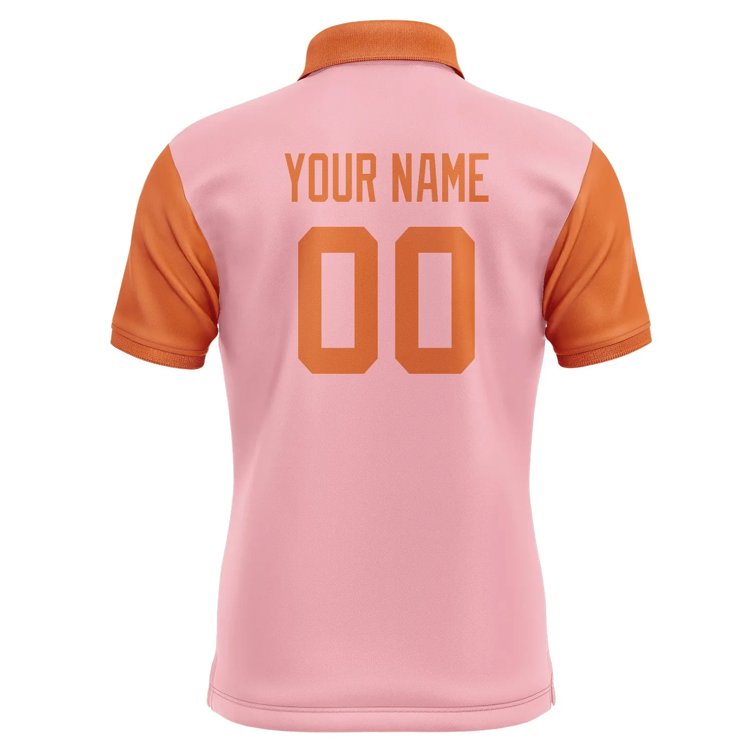 Custom Light Pink Orange Short-Sleeve Polo Shirt