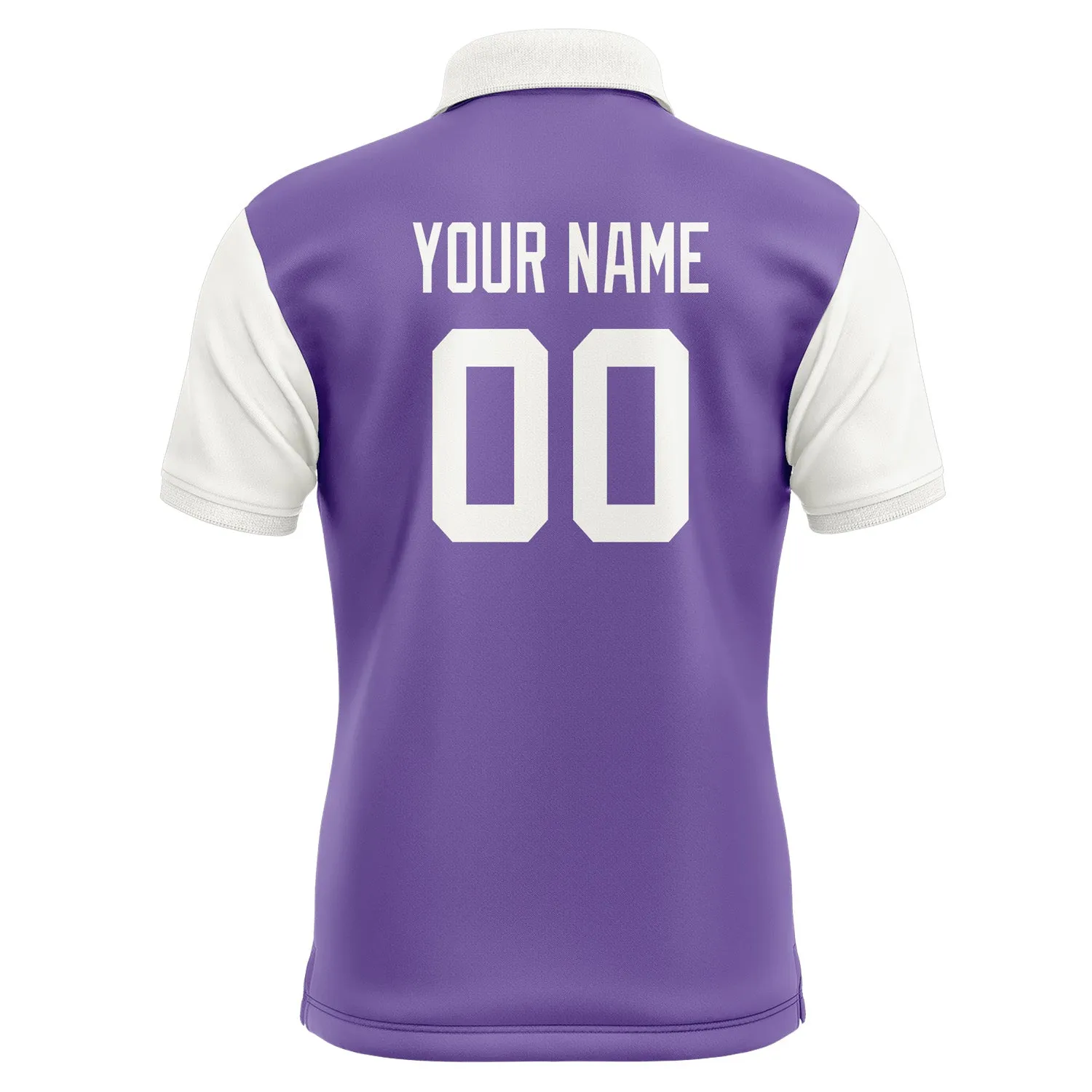 Custom Light Purple White Short-Sleeve Polo Shirt