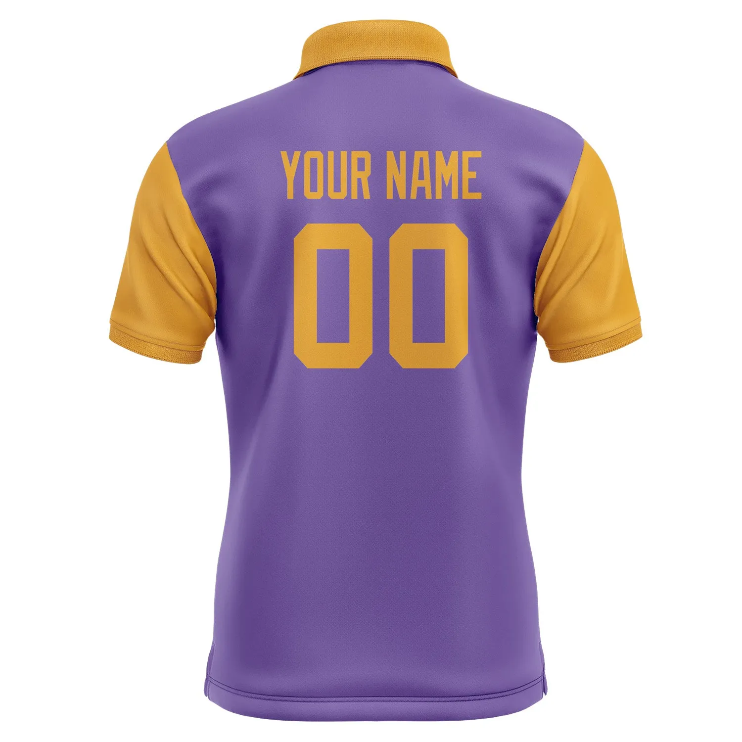 Custom Light Purple Yellow Short-Sleeve Polo Shirt