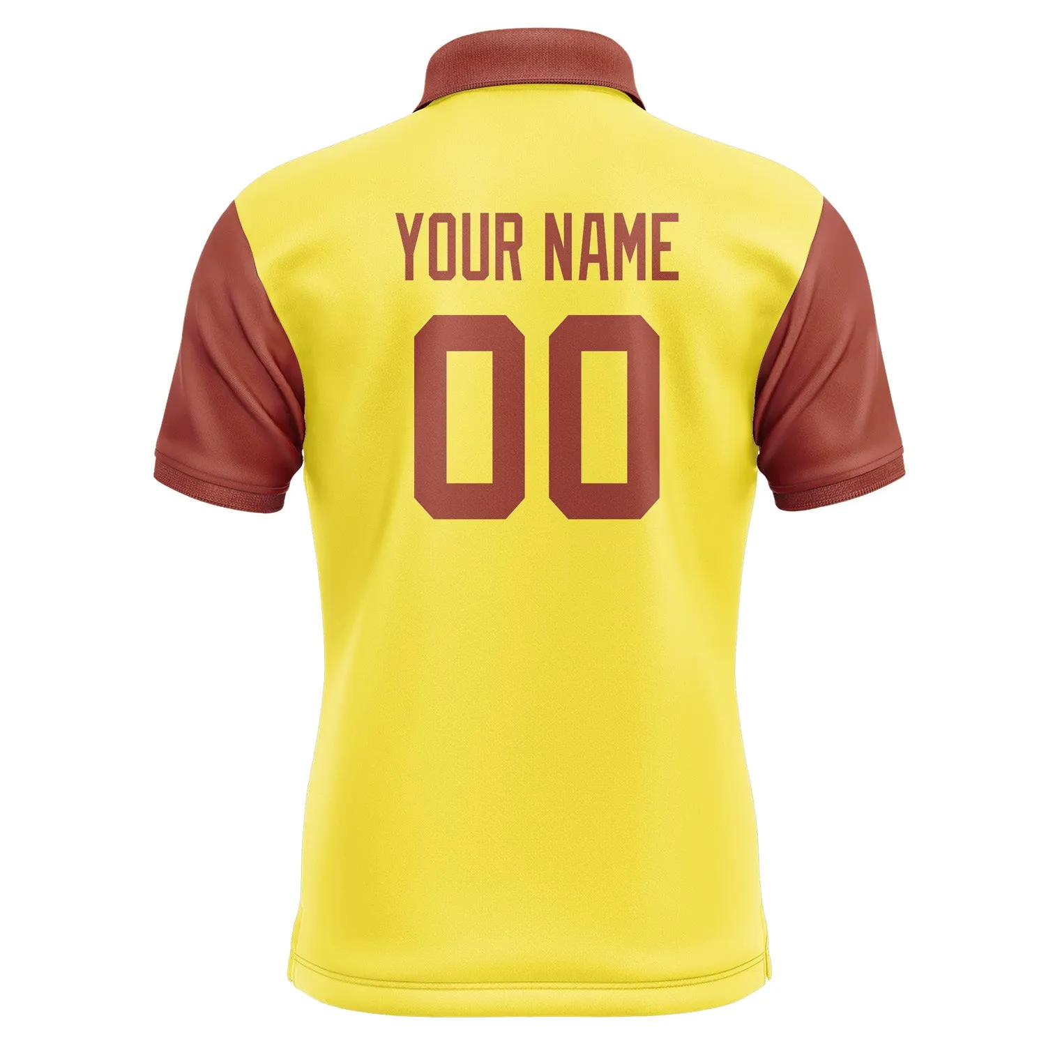 Custom Light Yellow Coral Red Short-Sleeve Polo Shirt