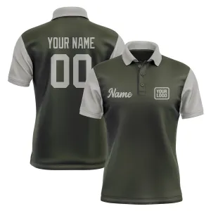 Custom Olive Gray Short-Sleeve Polo Shirt