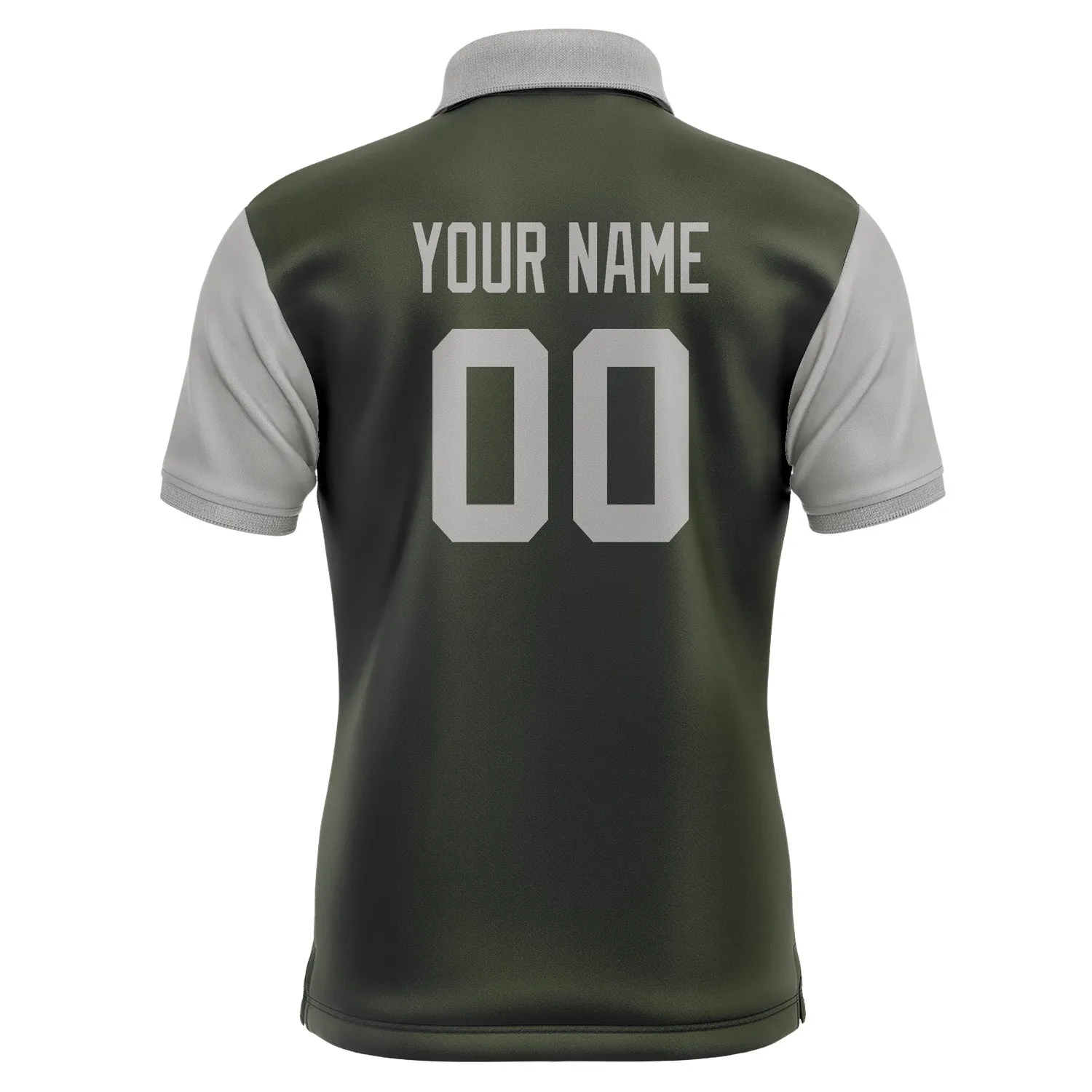Custom Olive Gray Short-Sleeve Polo Shirt