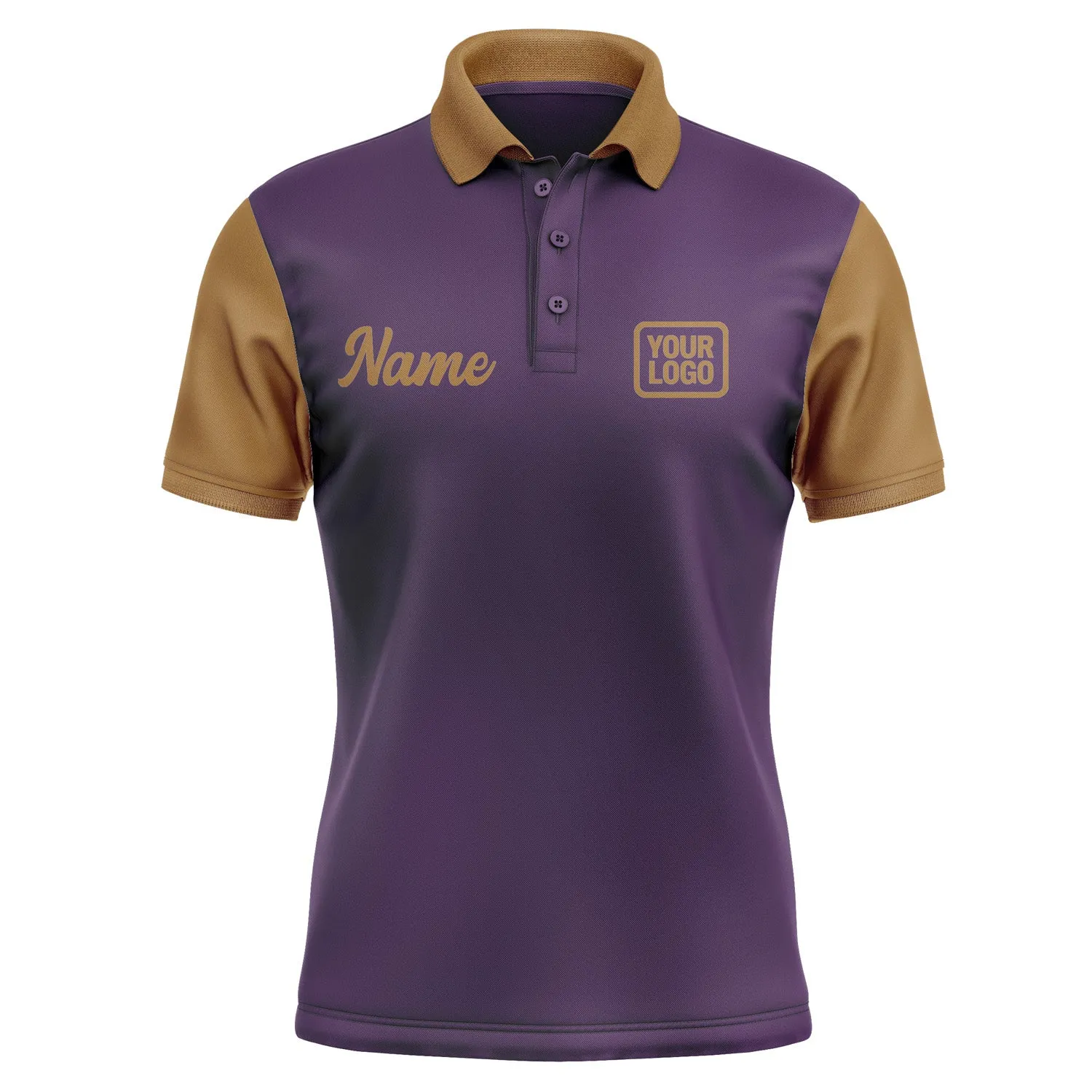 Custom Purple Khaki Short-Sleeve Polo Shirt