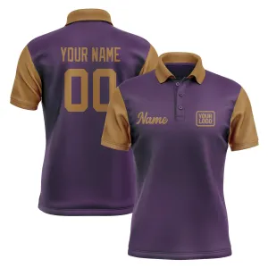 Custom Purple Khaki Short-Sleeve Polo Shirt