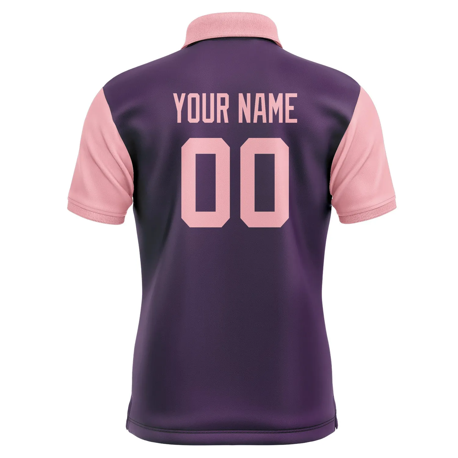 Custom Purple Light Pink Short-Sleeve Polo Shirt