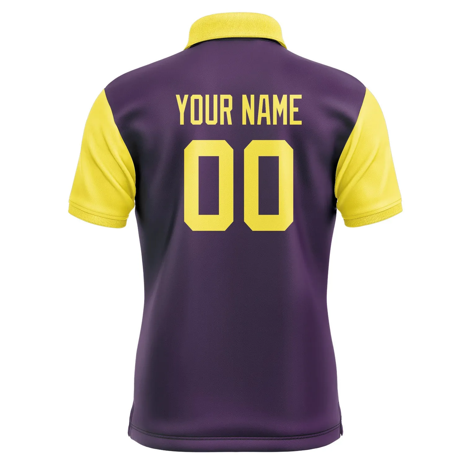 Custom Purple Light Yellow Short-Sleeve Polo Shirt