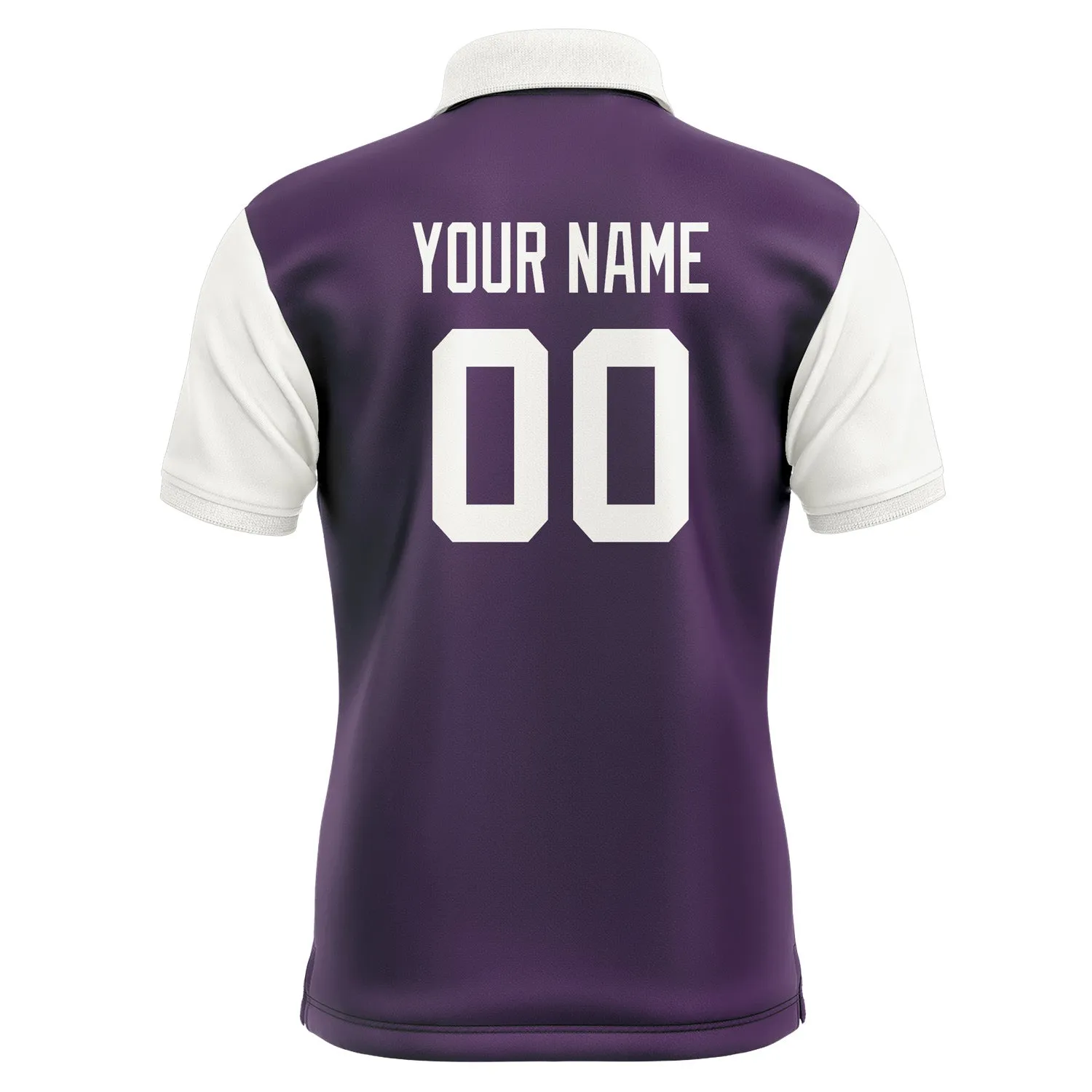 Custom Purple White Short-Sleeve Polo Shirt