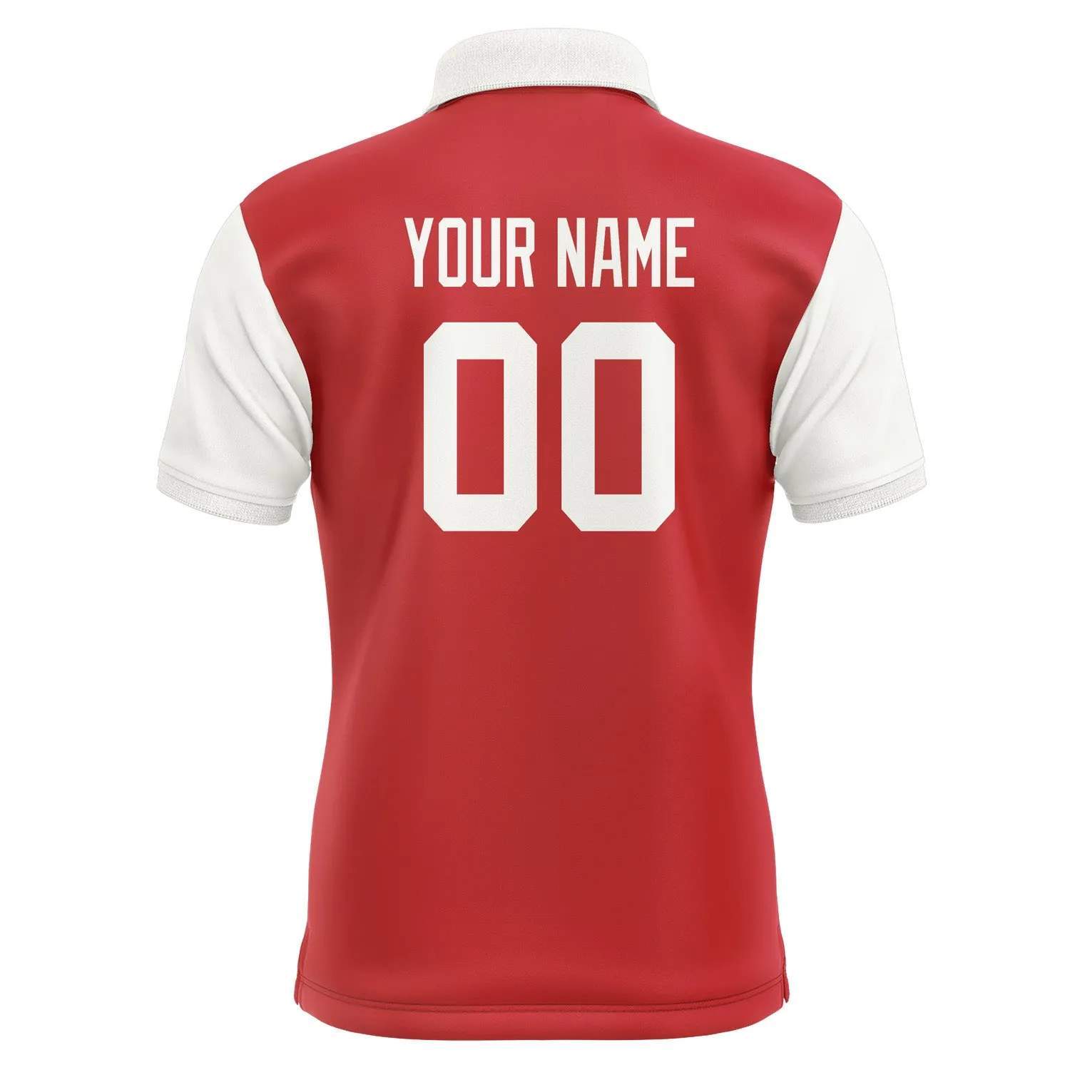 Custom Red White Short-Sleeve Polo Shirt