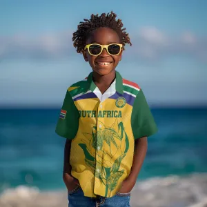 Custom South Africa Cricket Kid Hawaiian Shirt Go Champions World Cup Proteas LT14