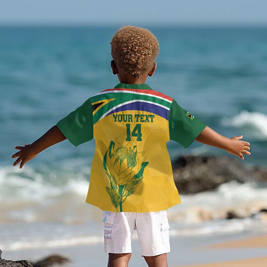 Custom South Africa Cricket Kid Hawaiian Shirt Go Champions World Cup Proteas LT14
