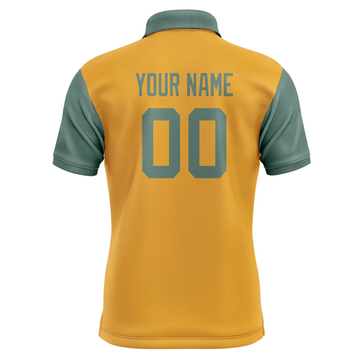 Custom Yellow Blue Green Short-Sleeve Polo Shirt