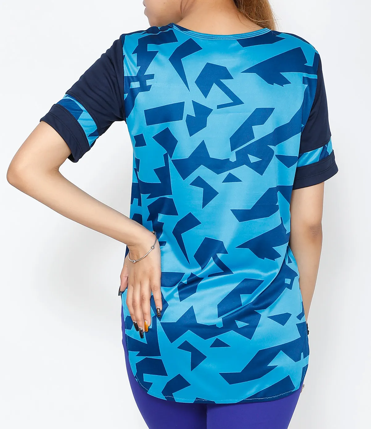 Cyan Blue Long T-Shirt