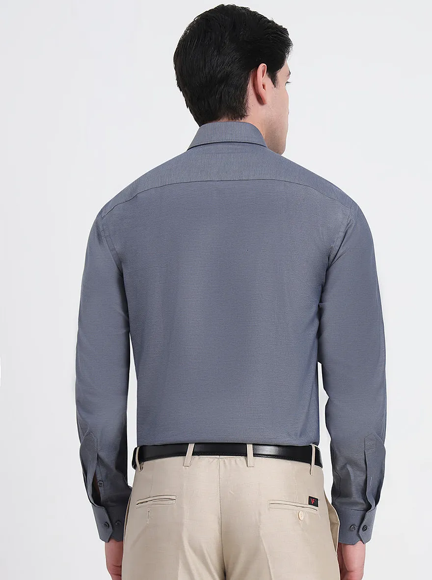 Dark Grey Solid Regular Fit Formal Shirt | JadeBlue
