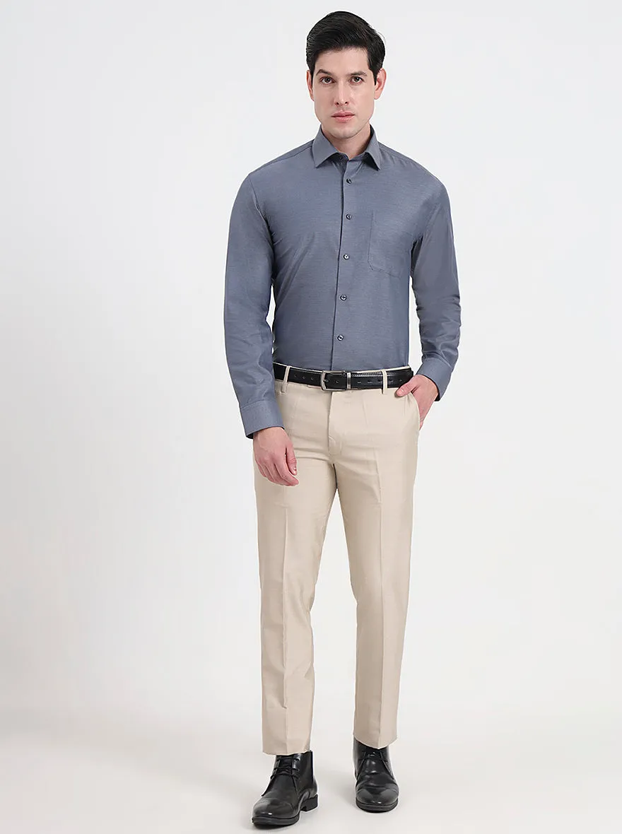 Dark Grey Solid Regular Fit Formal Shirt | JadeBlue