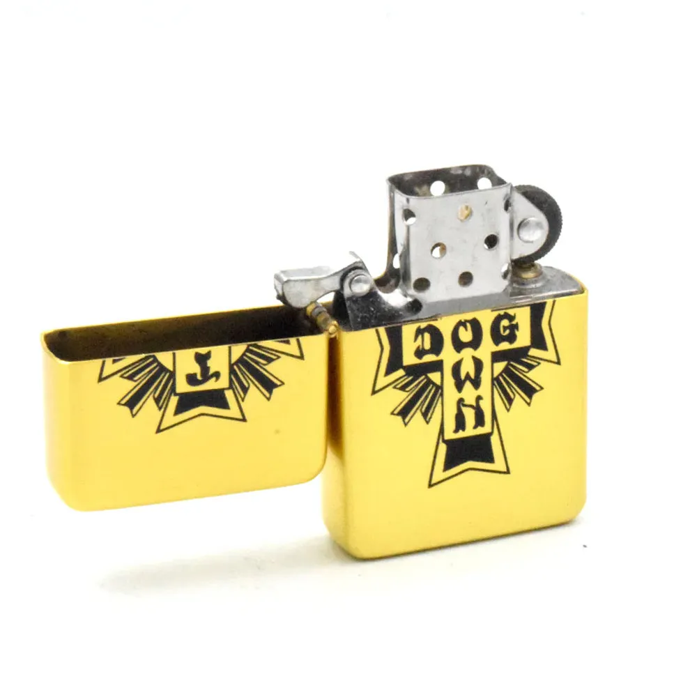 Dogtown - Cross Logo Flip Top Metal Lighter Gold