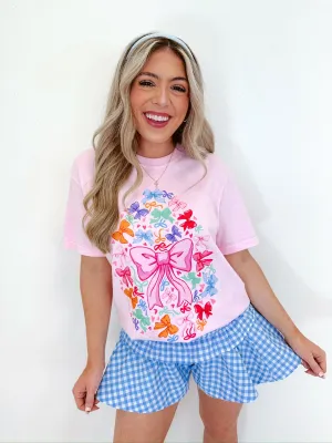 Easter Egg Bow Graphic T-Shirt- 8 Colors