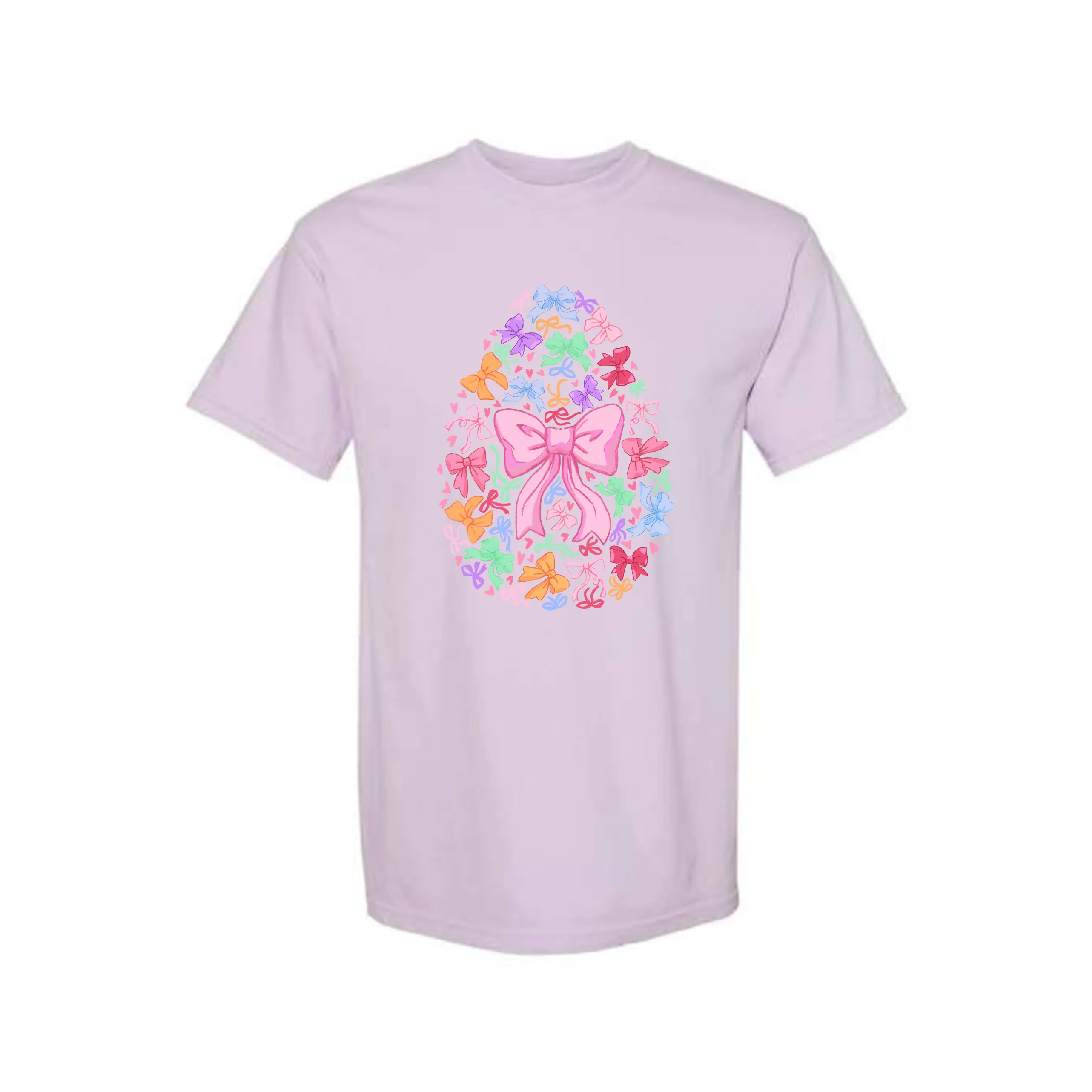 Easter Egg Bow Graphic T-Shirt- 8 Colors