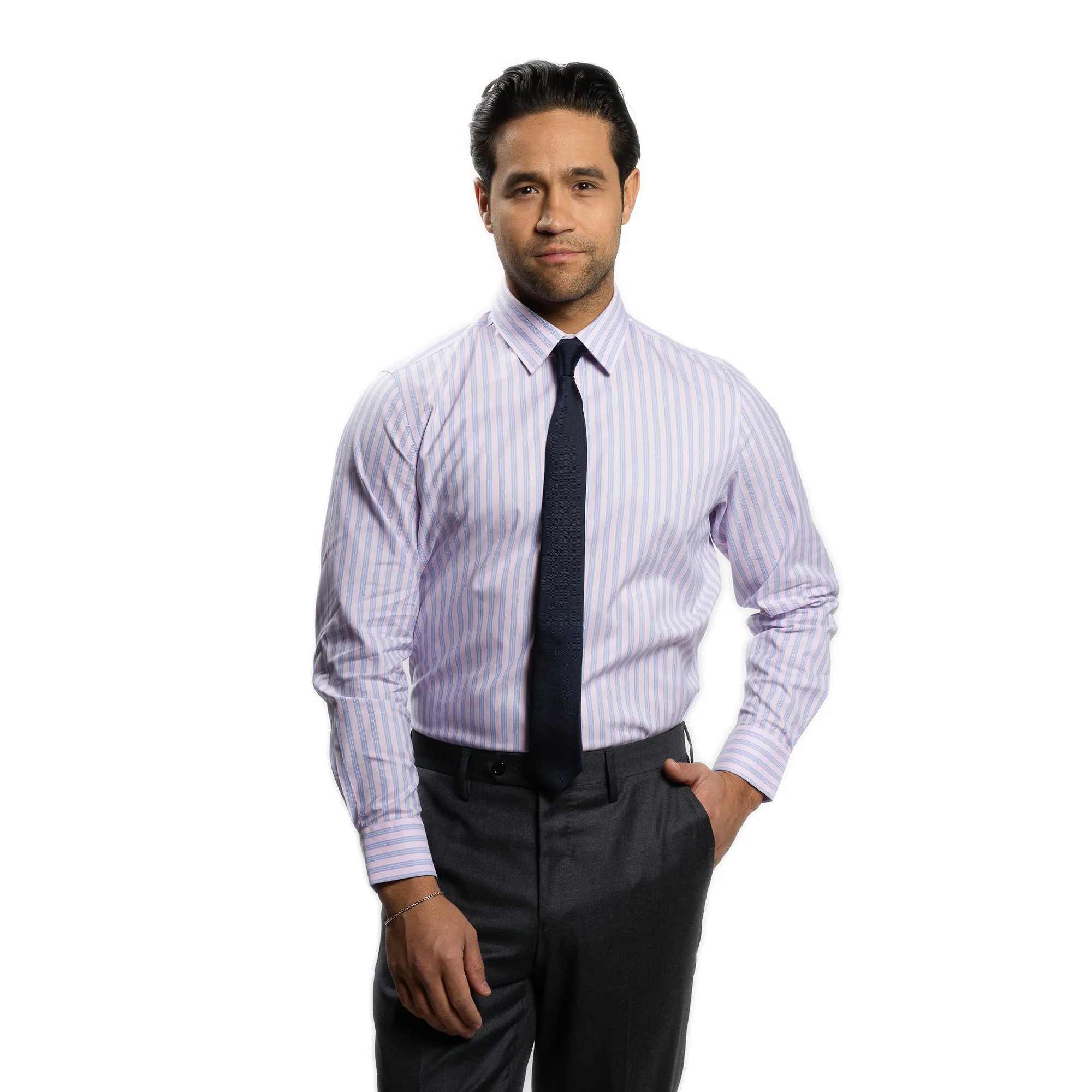 Easy Care Dress Shirt Standard Fit - Pink Stripe