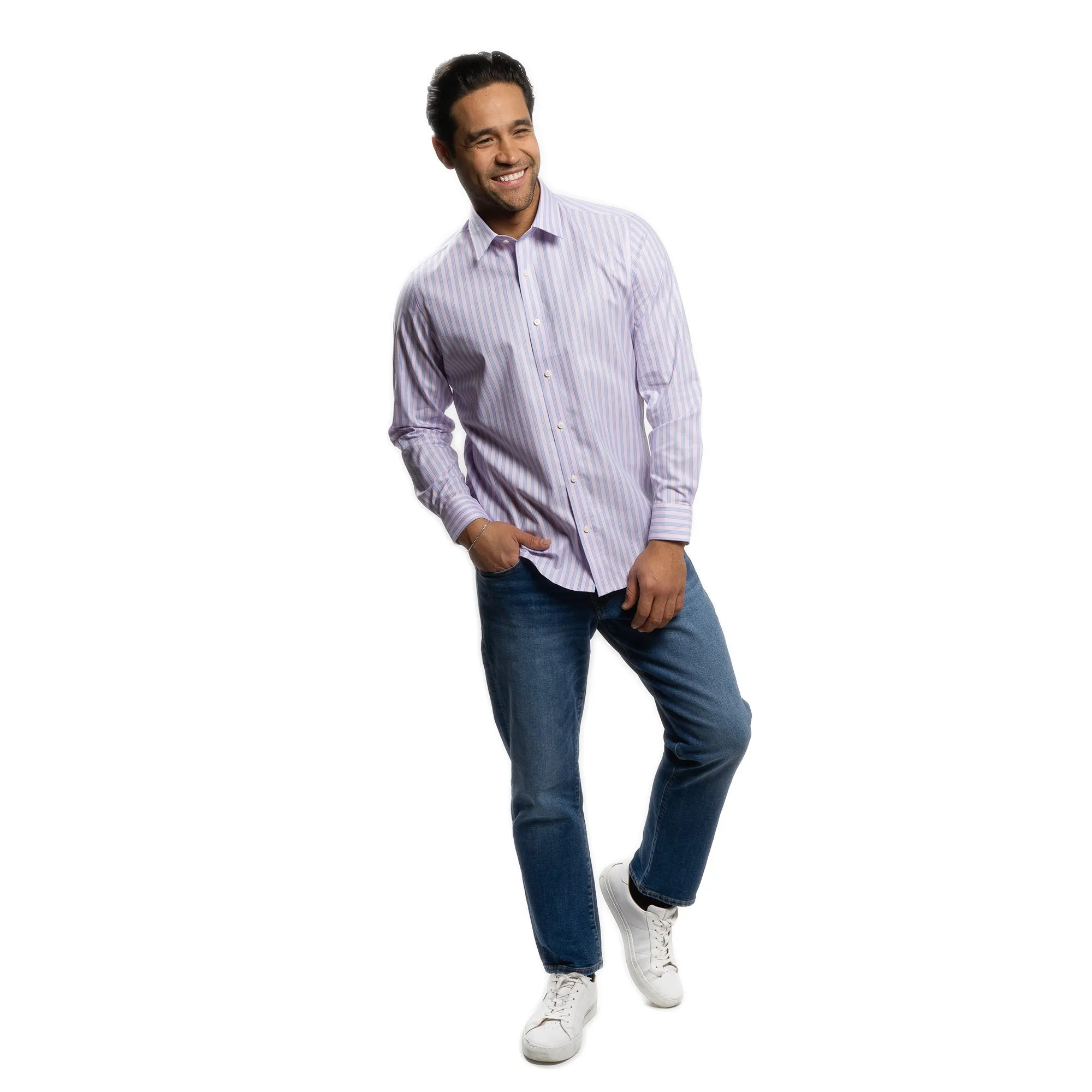 Easy Care Dress Shirt Standard Fit - Pink Stripe
