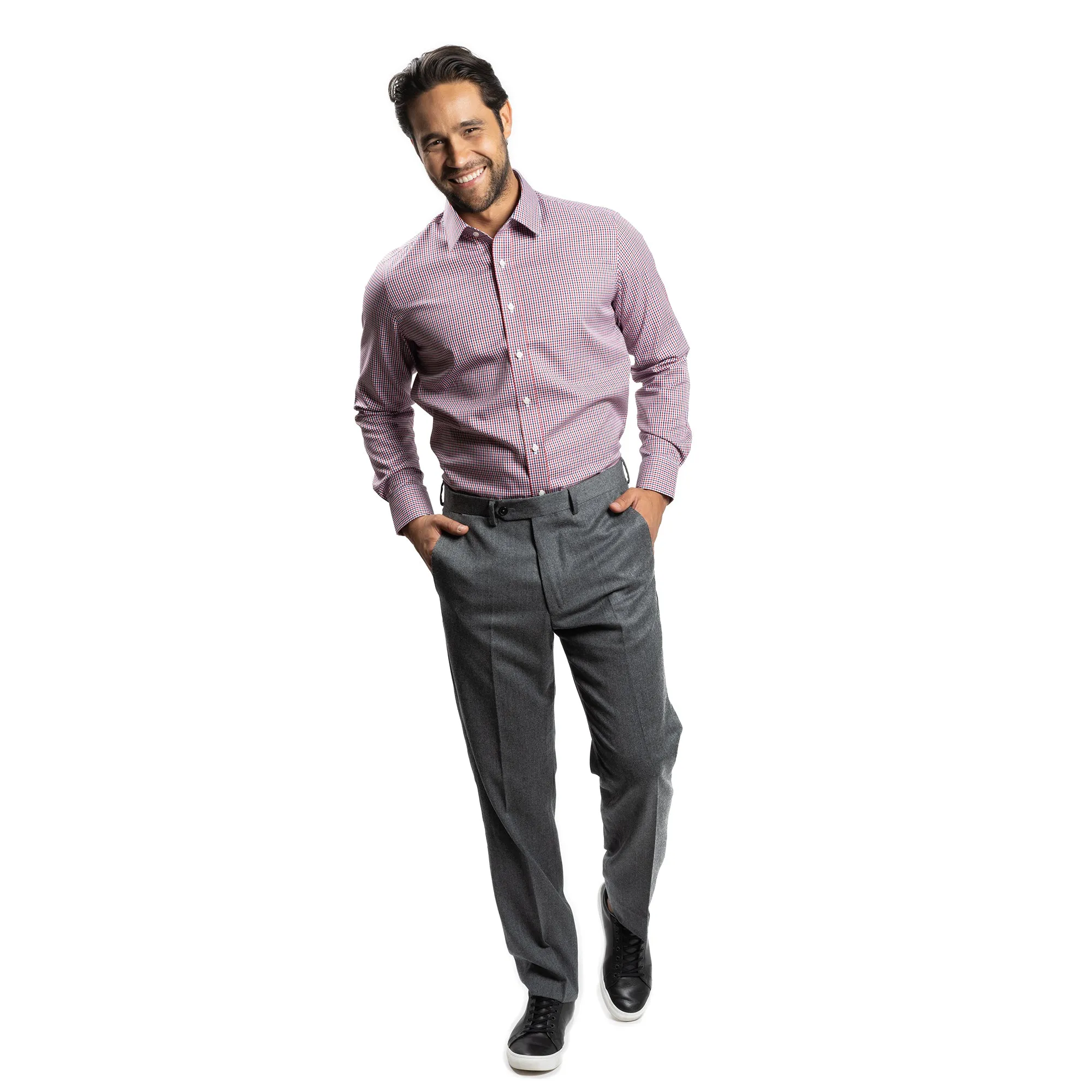 Easy Care Everyday Shirt - Navy Red Tattersall
