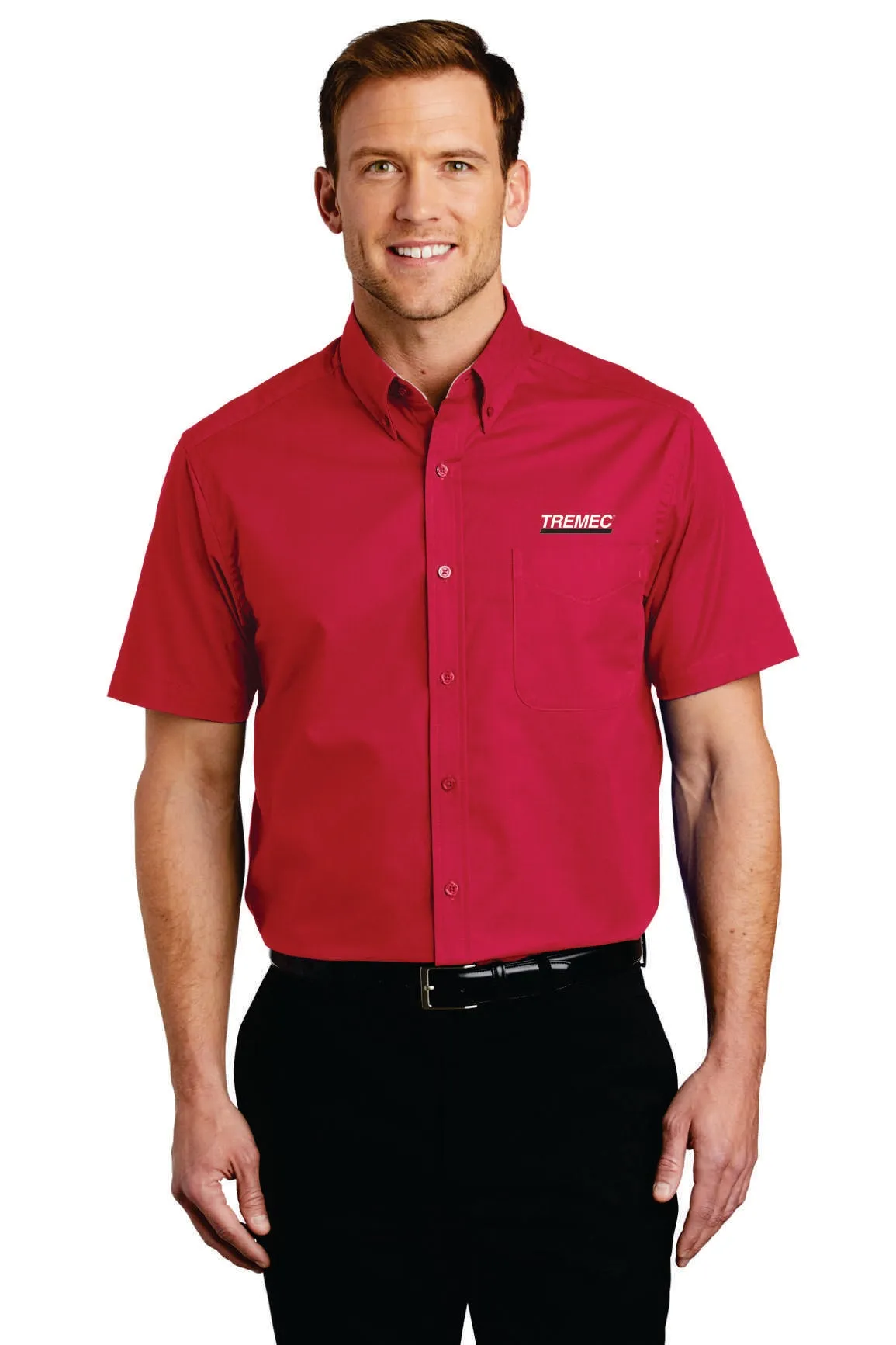 Easy Care Short Sleeve Shirts (Black, Grey, Red, and White)
