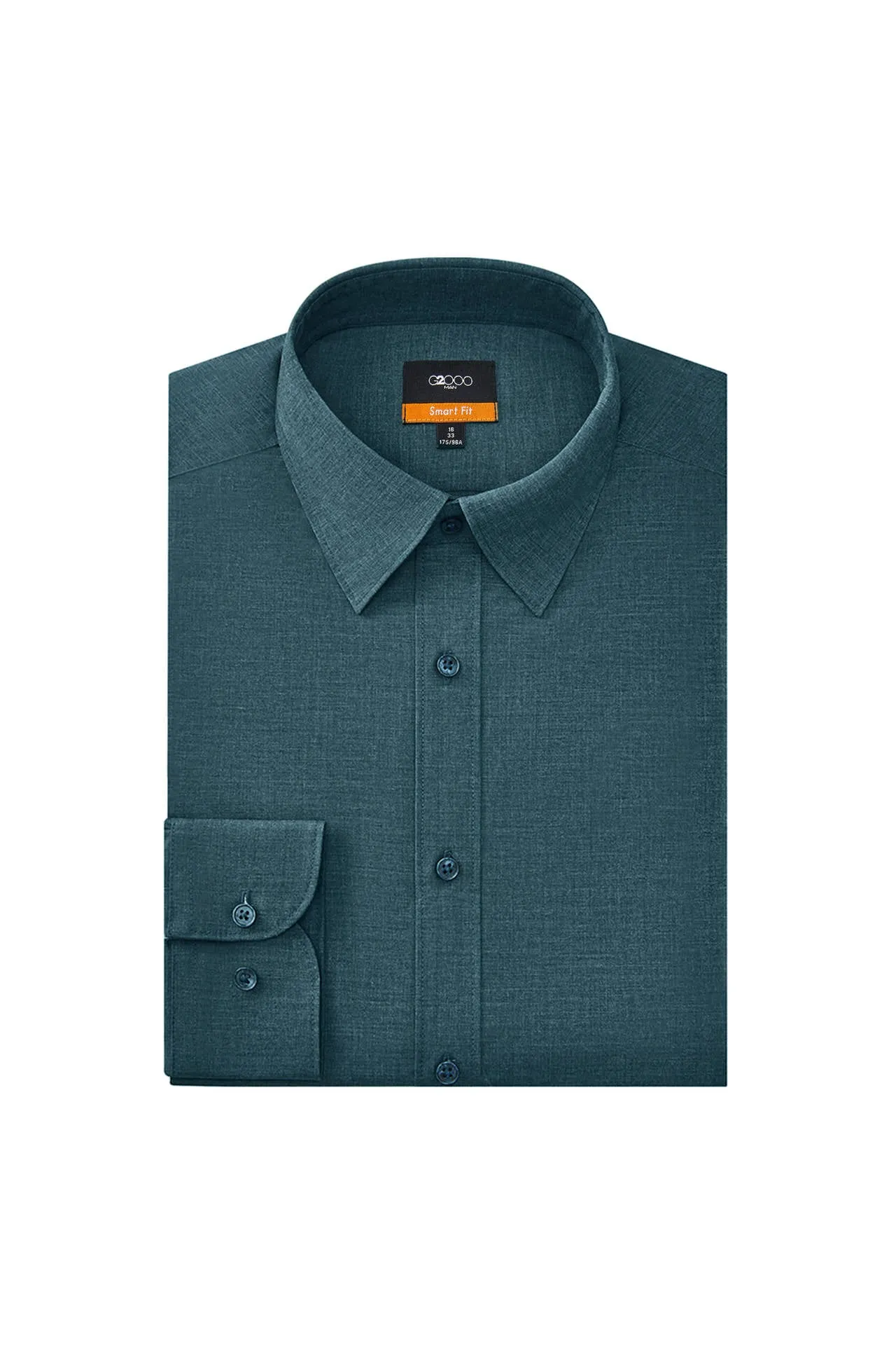 Easy Care Stretch Poplin Shirt in Smart Fit Classic Collar