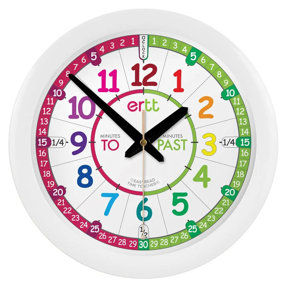 Easy Read Wall Clock - Rainbow Face