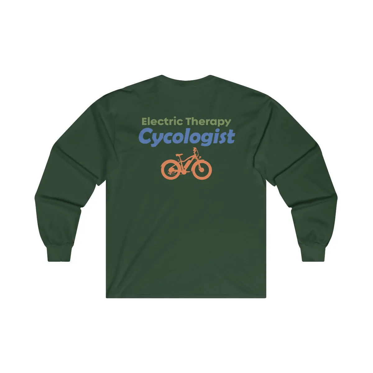 Ebike-Escapes: Electric Therapy Cycologist - Unisex Ultra Cotton Long Sleeve Ebike Shirt