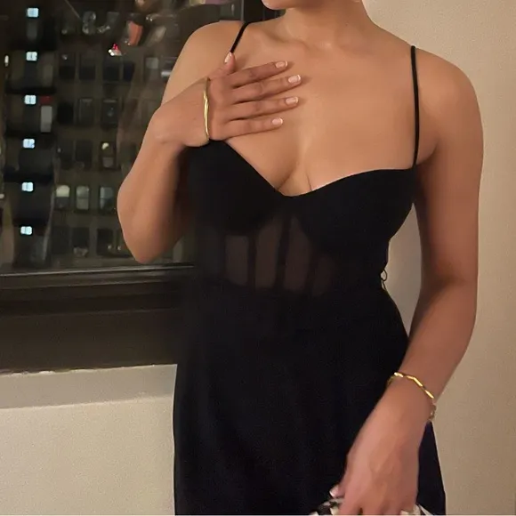 Elegant Black Bustier Lingerie BCBG