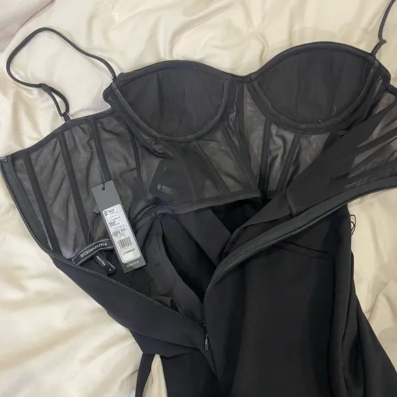 Elegant Black Bustier Lingerie BCBG