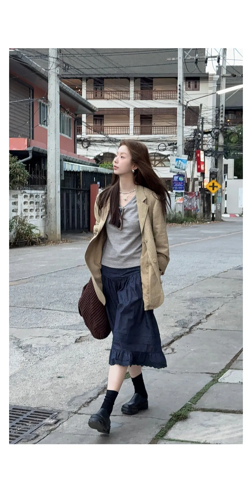 elegant cotton linen skirt