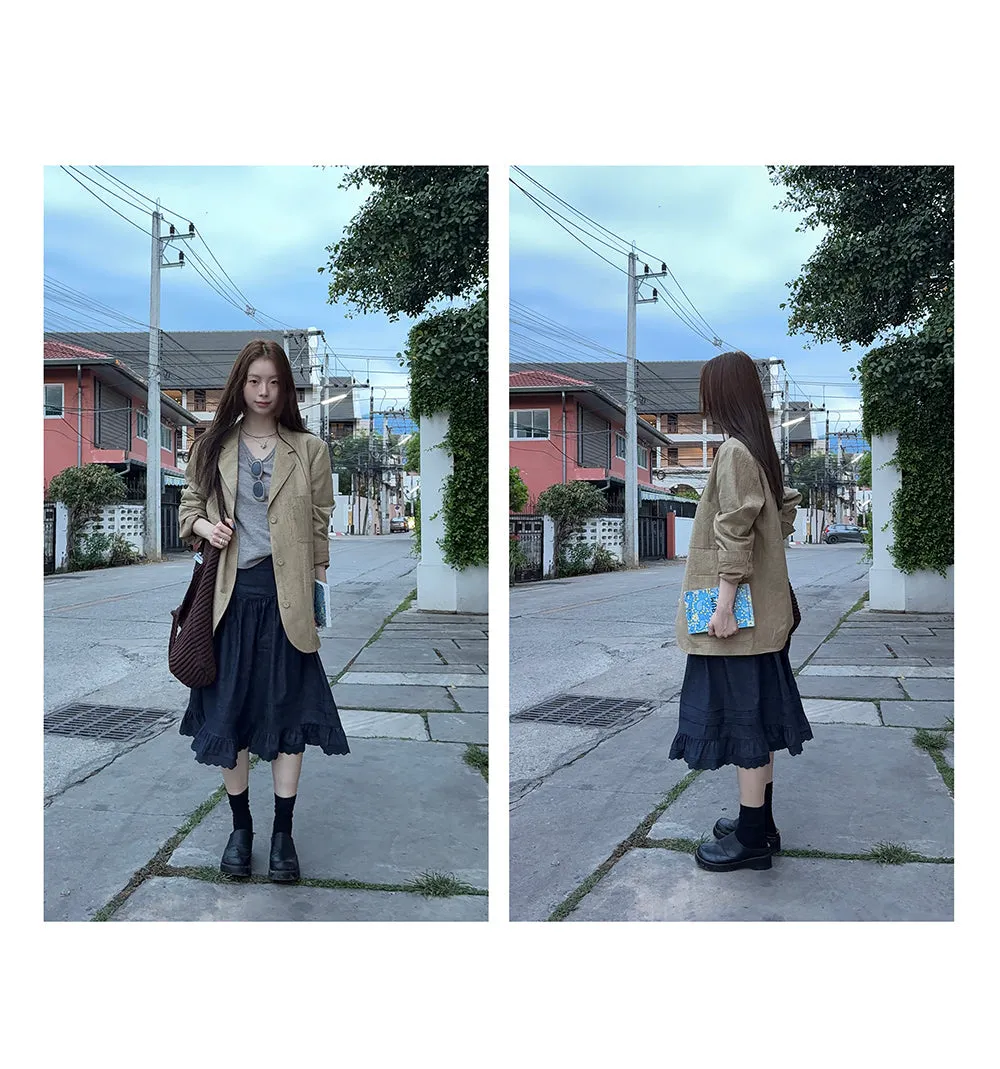elegant cotton linen skirt