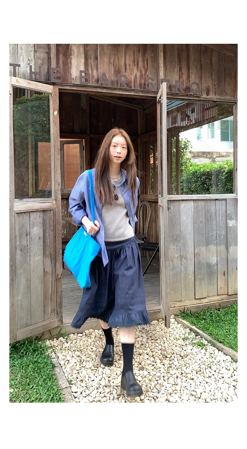 elegant cotton linen skirt