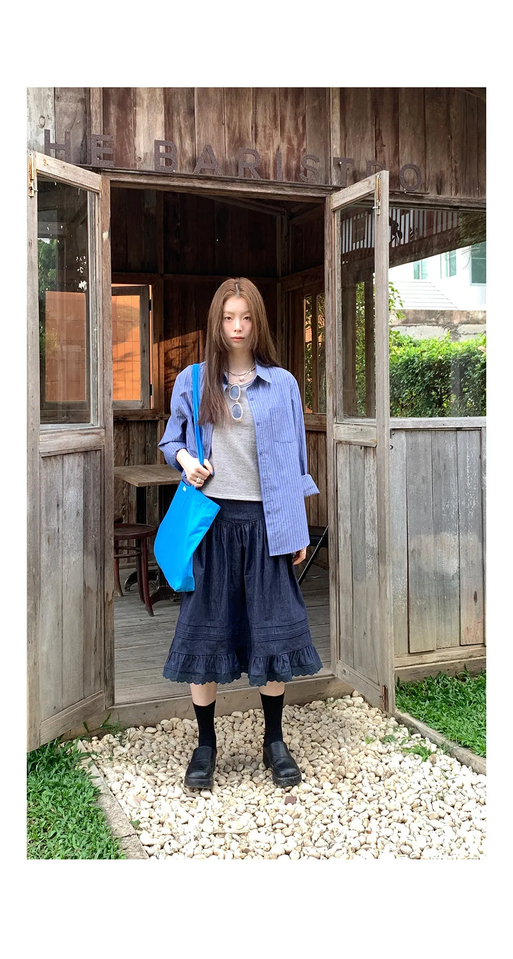 elegant cotton linen skirt