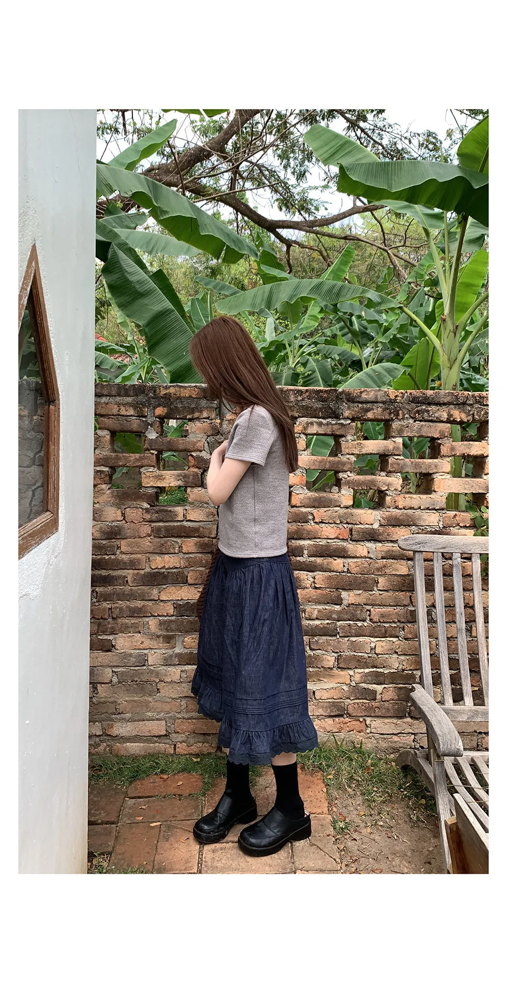 elegant cotton linen skirt