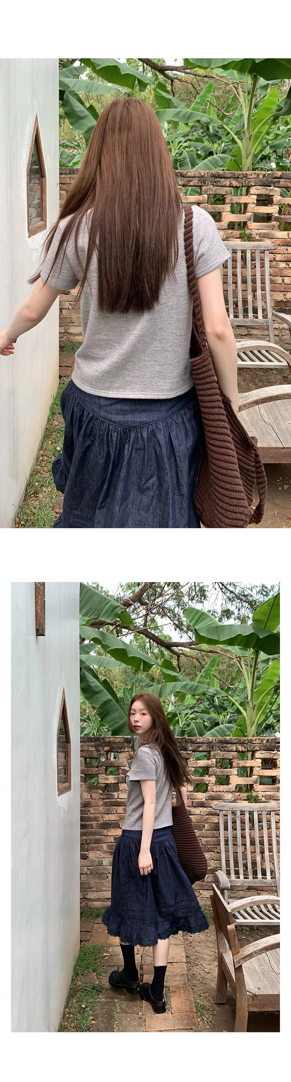 elegant cotton linen skirt