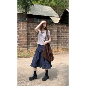 elegant cotton linen skirt