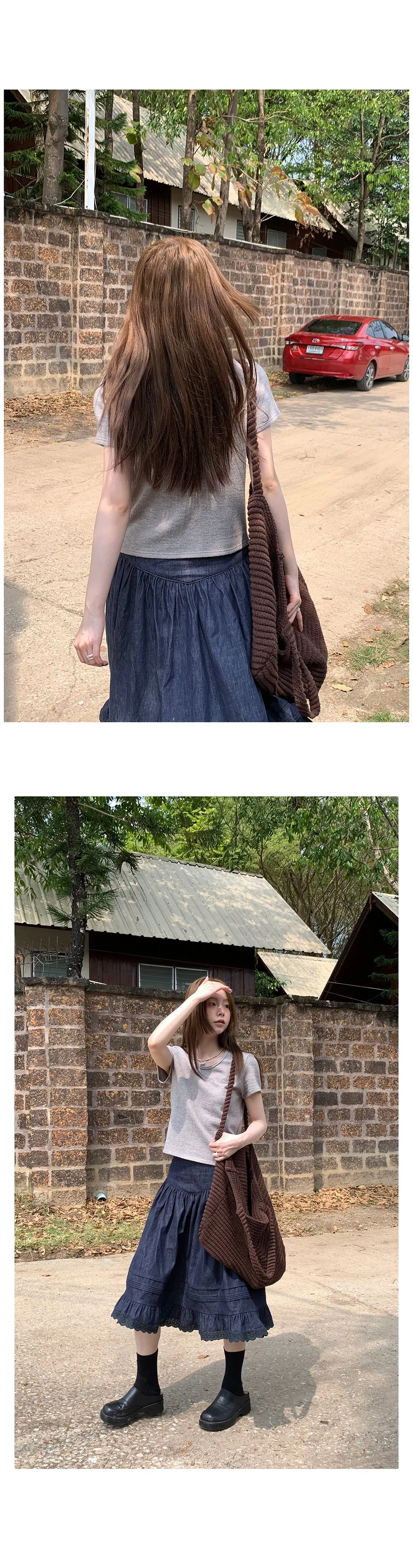 elegant cotton linen skirt