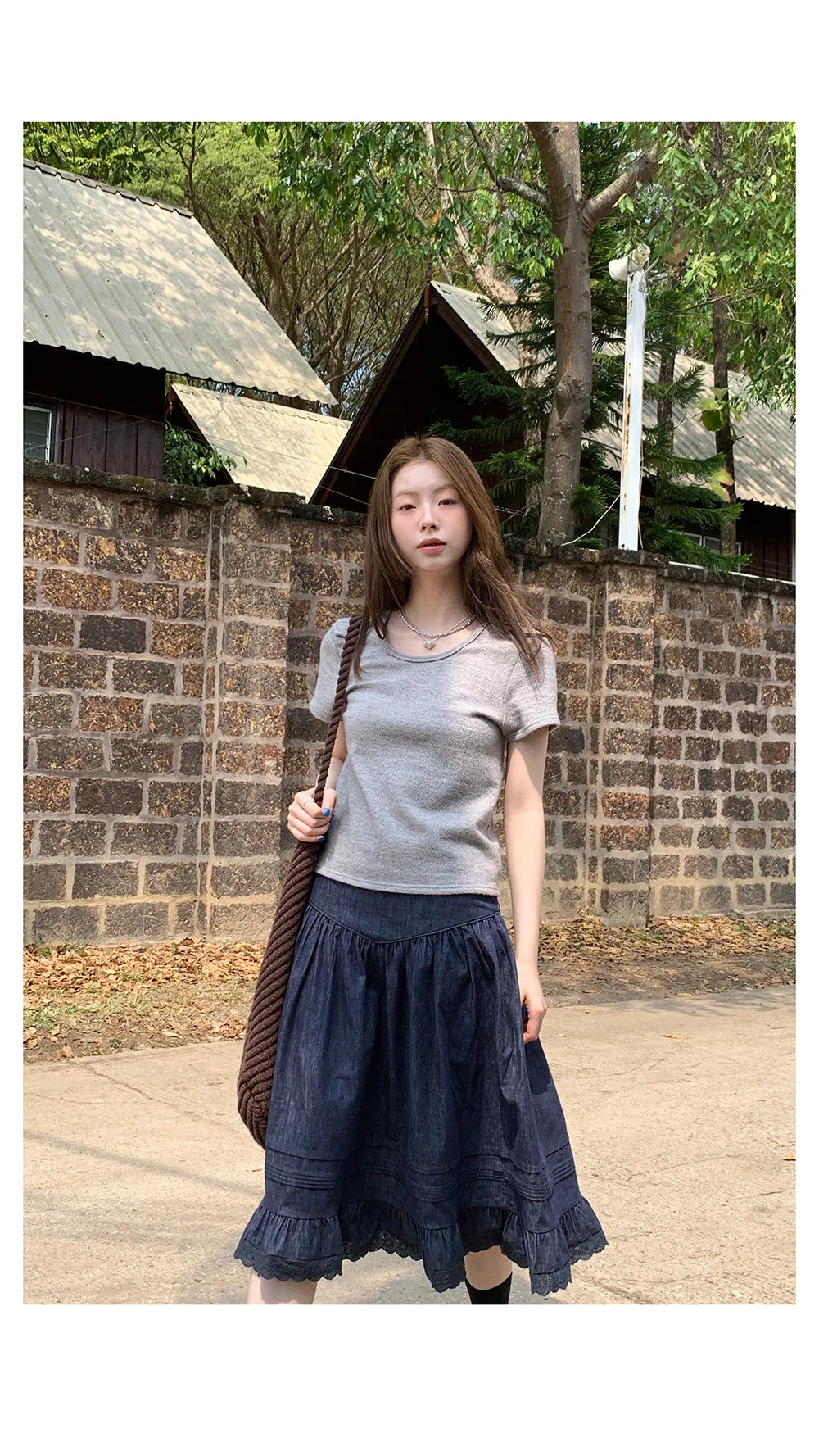 elegant cotton linen skirt