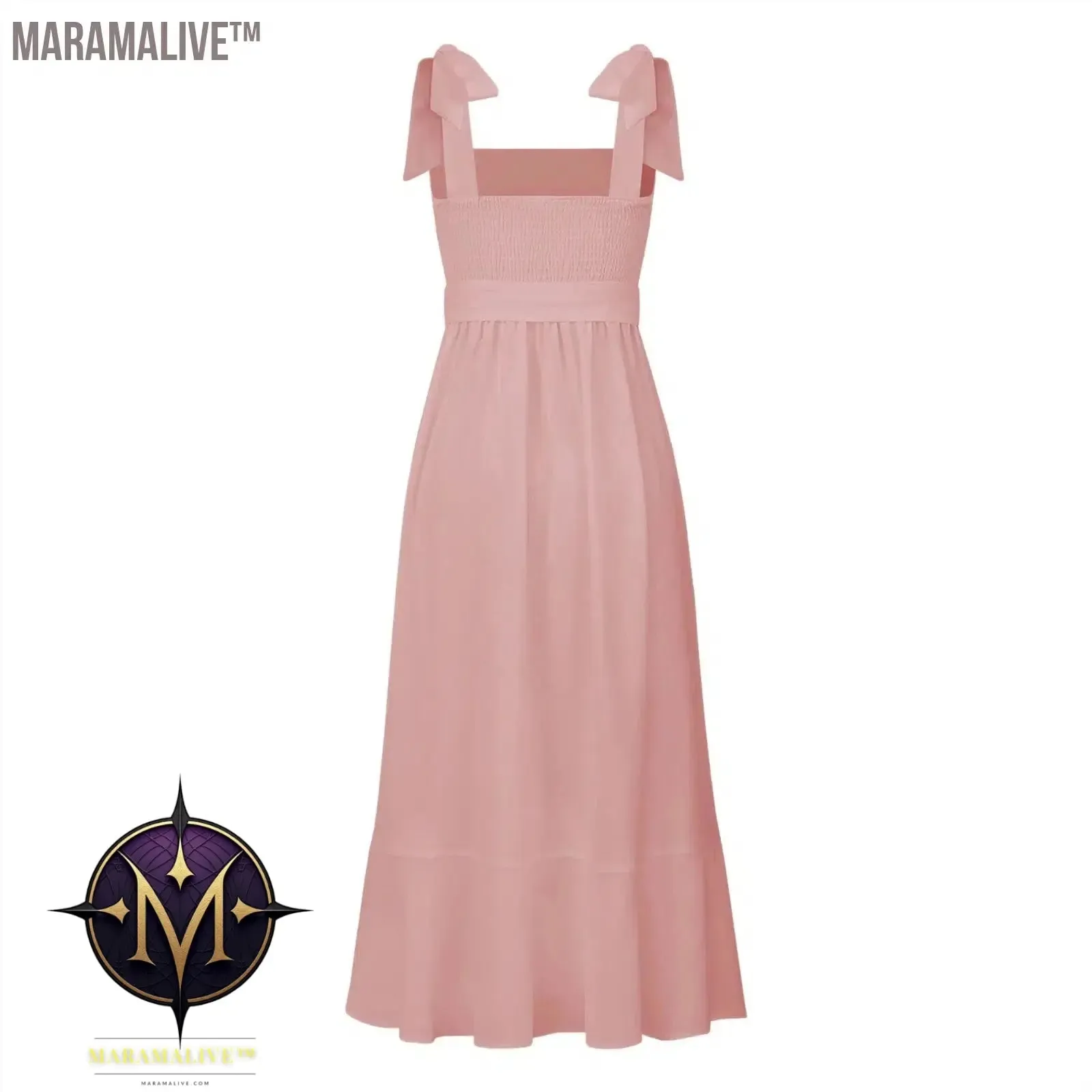 Elegant Fashion Women'S Temperament Commuter Slit Dress Solid Color Fallow Skirt Urban Style High-Waisted A-Line Dress