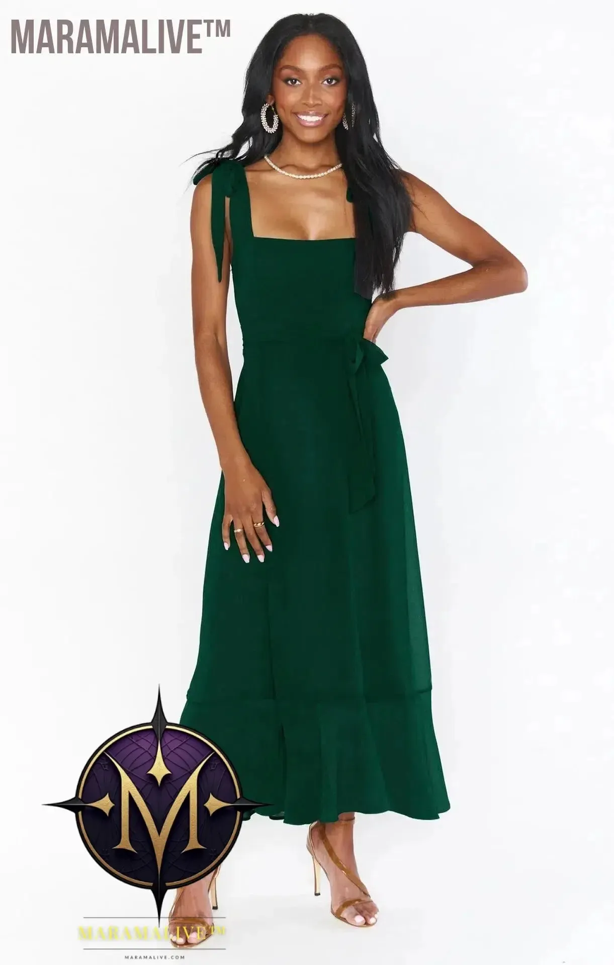 Elegant Fashion Women'S Temperament Commuter Slit Dress Solid Color Fallow Skirt Urban Style High-Waisted A-Line Dress