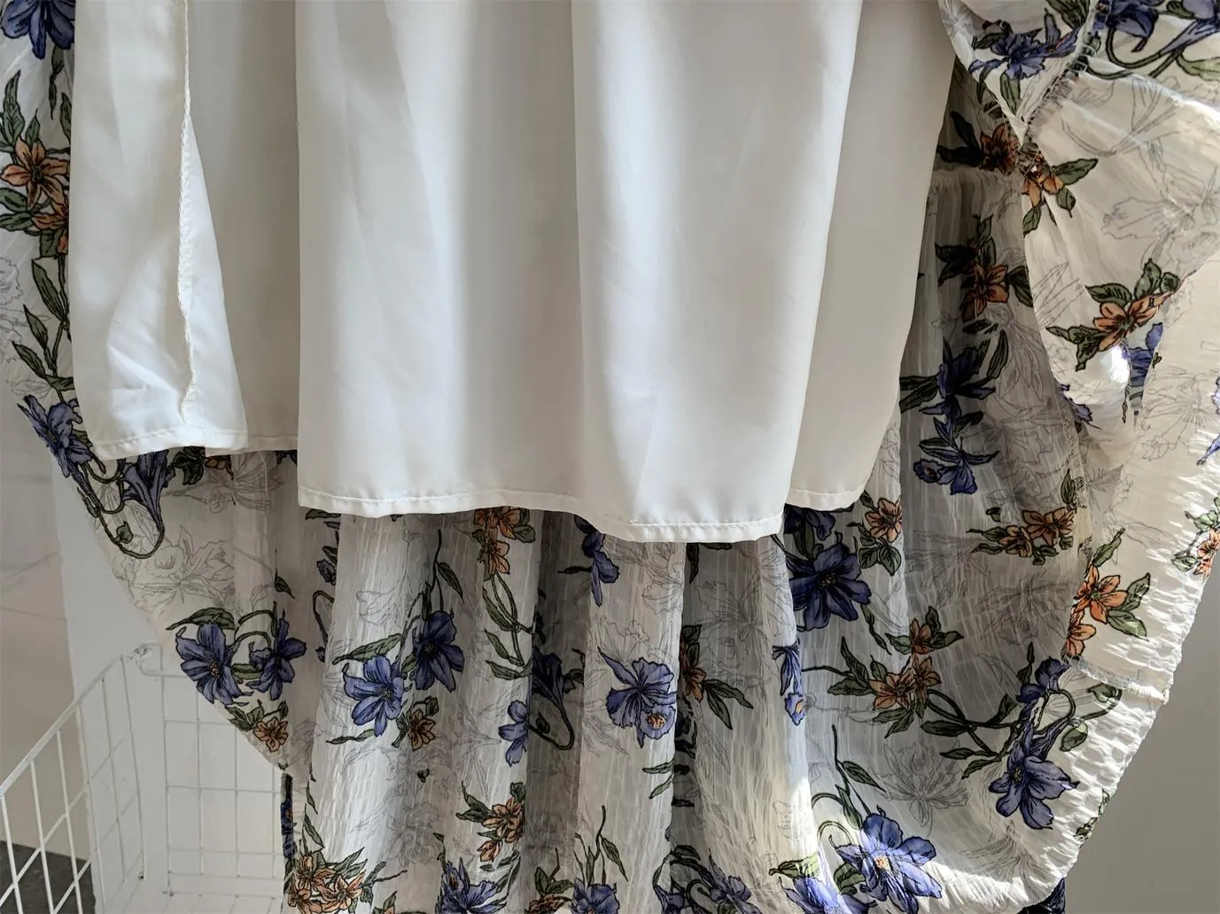 Elegant High Rise Chiffon and Crinkled Gauze Maxi Skirt