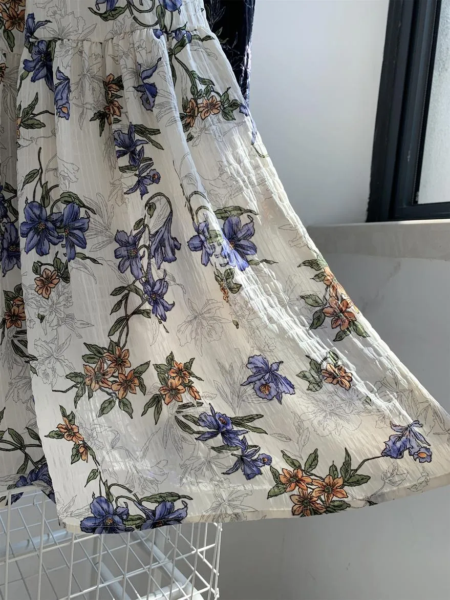 Elegant High Rise Chiffon and Crinkled Gauze Maxi Skirt