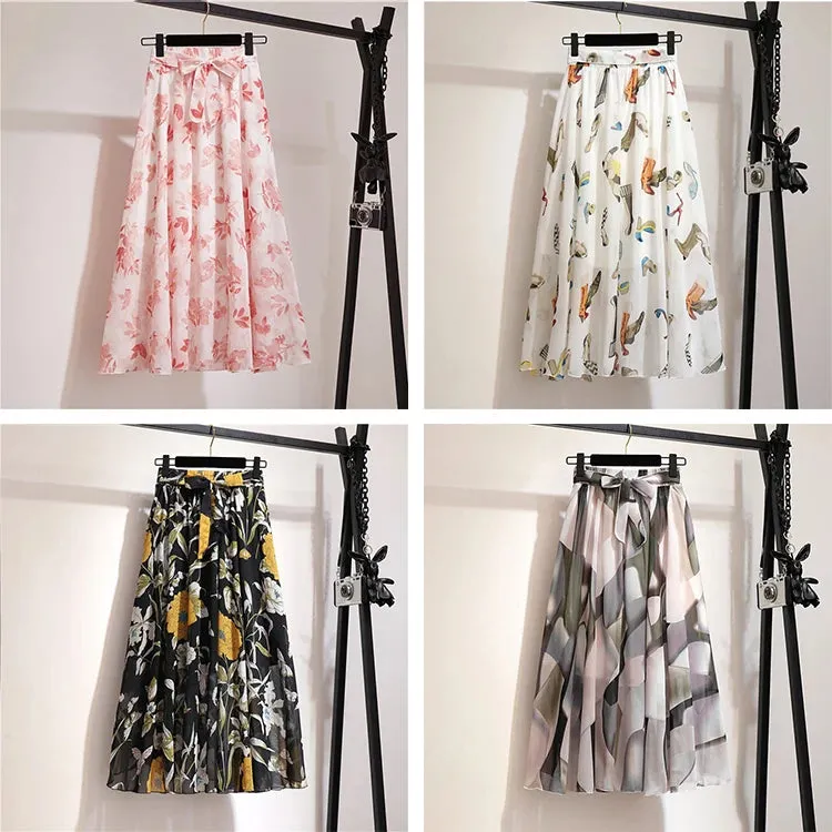 Elegant High Waist Cover up Ruffle Skirts