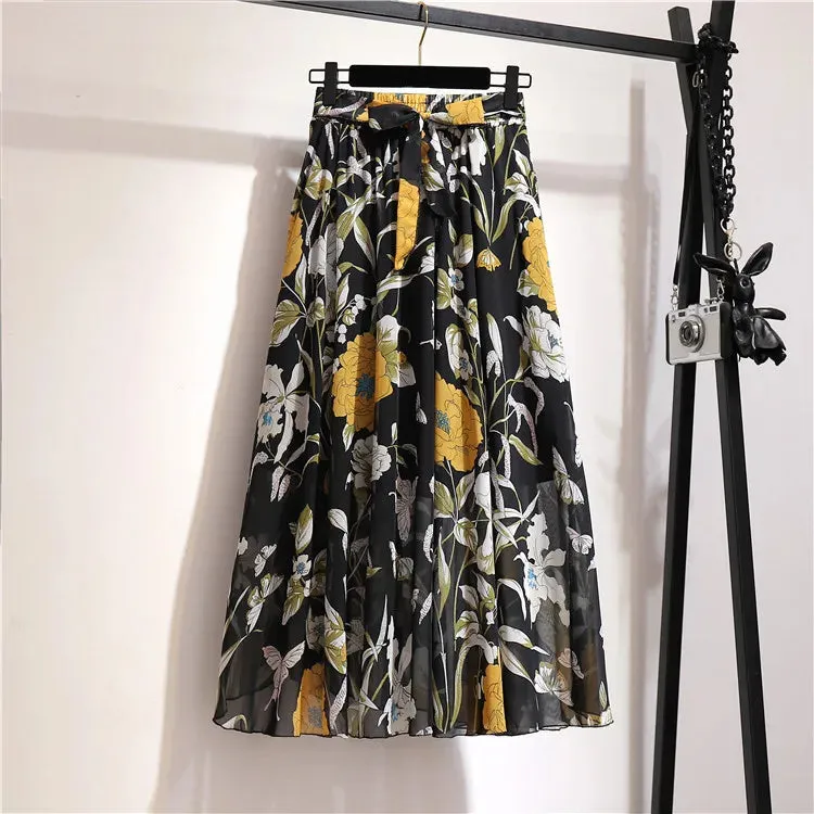 Elegant High Waist Cover up Ruffle Skirts