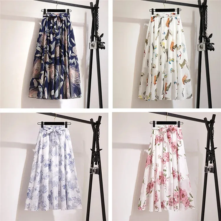 Elegant High Waist Cover up Ruffle Skirts