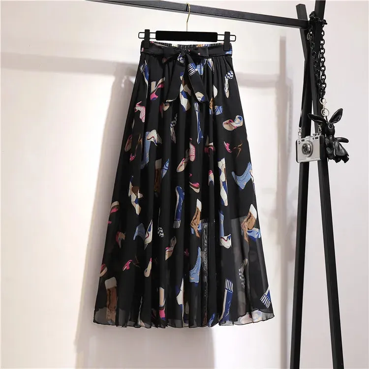 Elegant High Waist Cover up Ruffle Skirts