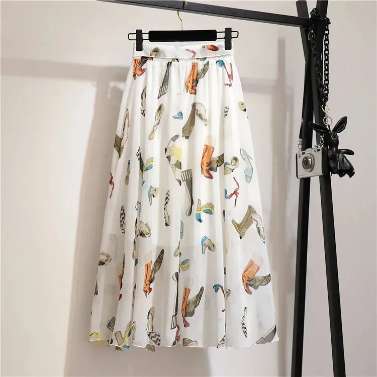 Elegant High Waist Cover up Ruffle Skirts